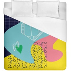 Behance Feelings Beauty Waves Blue Yellow Pink Green Leaf Duvet Cover (king Size) by Mariart