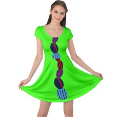 Egg Line Rainbow Green Cap Sleeve Dresses by Mariart