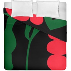 Illustrators Portraits Plants Green Red Polka Dots Duvet Cover Double Side (king Size) by Mariart
