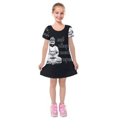 Eat, Sleep, Meditate, Repeat  Kids  Short Sleeve Velvet Dress by Valentinaart