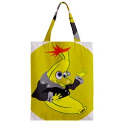 Funny Cartoon Punk Banana Illustration Zipper Classic Tote Bag by BangZart