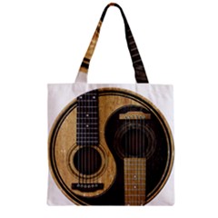 Old And Worn Acoustic Guitars Yin Yang Zipper Grocery Tote Bag by JeffBartels