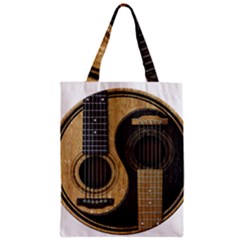 Old And Worn Acoustic Guitars Yin Yang Zipper Classic Tote Bag by JeffBartels