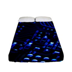 Blue Circuit Technology Image Fitted Sheet (full/ Double Size) by BangZart