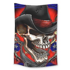 Confederate Flag Usa America United States Csa Civil War Rebel Dixie Military Poster Skull Large Tapestry by BangZart
