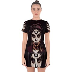 Voodoo  Witch  Drop Hem Mini Chiffon Dress by Valentinaart