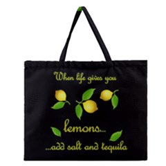 When Life Gives You Lemons Zipper Large Tote Bag by Valentinaart