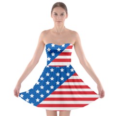 Usa Flag Strapless Bra Top Dress by stockimagefolio1