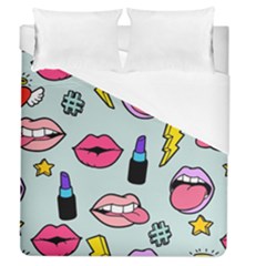 Lipstick Lips Heart Valentine Star Lightning Beauty Sexy Duvet Cover (queen Size) by Mariart