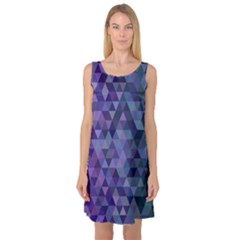 Triangle Tile Mosaic Pattern Sleeveless Satin Nightdress by Nexatart