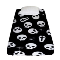 Skull, Spider And Chest  - Halloween Pattern Fitted Sheet (single Size) by Valentinaart