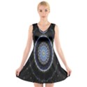 Colorful Hypnotic Circular Rings Space V-Neck Sleeveless Skater Dress View1