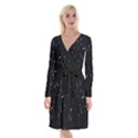 Space Warp Speed Hyperspace Through Starfield Nebula Space Star Line Light Hole Long Sleeve Velvet Front Wrap Dress View1