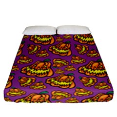 Halloween Colorful Jackolanterns  Fitted Sheet (queen Size) by iCreate