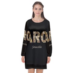 Tarot Fortune Teller Long Sleeve Chiffon Shift Dress  by Valentinaart