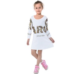 Tarot Fortune Teller Kids  Long Sleeve Velvet Dress by Valentinaart