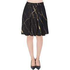 Black Marble Velvet High Waist Skirt by NouveauDesign