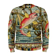 Fish Underwater Cubism Mosaic Men s Sweatshirt by Celenk