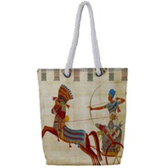 Egyptian Tutunkhamun Pharaoh Design Full Print Rope Handle Bag (small) by Celenk