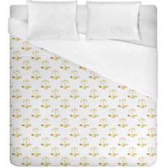 Gold Scales Of Justice On White Repeat Pattern All Over Print Duvet Cover (king Size) by PodArtist