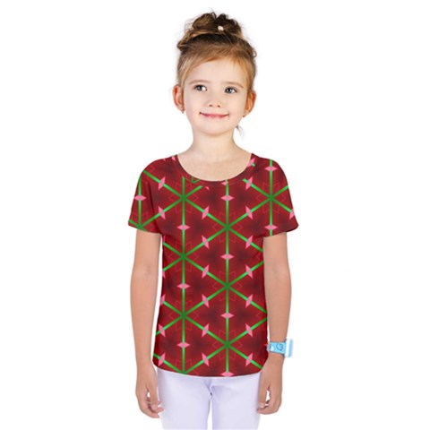 Textured Background Christmas Pattern Kids  One Piece Tee by Celenk