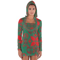 Christmas Background Long Sleeve Hooded T-shirt by Celenk