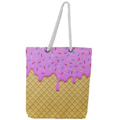 Strawberry Ice Cream Full Print Rope Handle Tote (large) by jumpercat