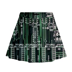 Printed Circuit Board Circuits Mini Flare Skirt by Celenk