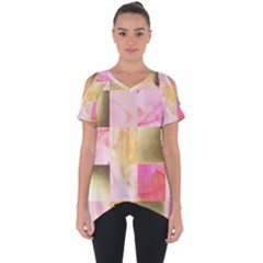 Collage Gold And Pink Cut Out Side Drop Tee by NouveauDesign