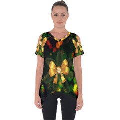 Christmas Celebration Tannenzweig Cut Out Side Drop Tee by Celenk