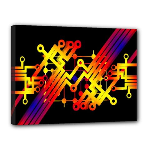 Board Conductors Circuits Canvas 16  X 12  by Celenk