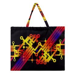 Board Conductors Circuits Zipper Large Tote Bag by Celenk