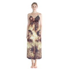 Science Fiction Teleportation Button Up Chiffon Maxi Dress by Celenk