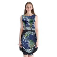 Earth Internet Globalisation Sleeveless Chiffon Dress   by Celenk