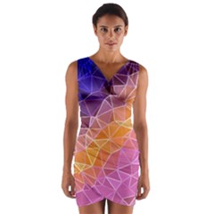 Crystalized Rainbow Wrap Front Bodycon Dress by NouveauDesign