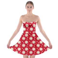 Daisy Dots Red Strapless Bra Top Dress by snowwhitegirl