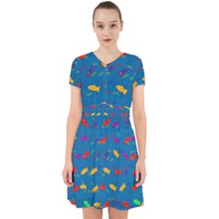 Fish Blue Background Pattern Texture Adorable In Chiffon Dress by Nexatart