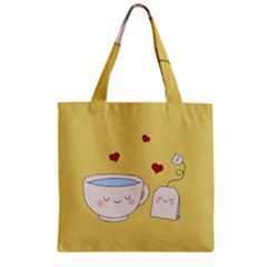 Cute Tea Zipper Grocery Tote Bag by Valentinaart