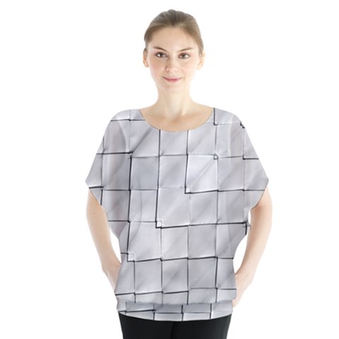 Silver Grid Pattern Blouse by dflcprints