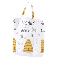 Bee Mine Valentines Day Giant Grocery Zipper Tote by Valentinaart