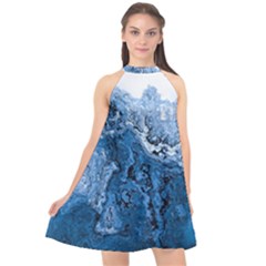 Water Nature Background Abstract Halter Neckline Chiffon Dress  by Nexatart