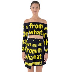 Save Me From What I Want Off Shoulder Top With Skirt Set by Valentinaart