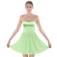 Green Chevron Strapless Bra Top Dress by snowwhitegirl