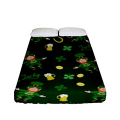 St Patricks Day Pattern Fitted Sheet (full/ Double Size) by Valentinaart