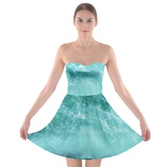 Green Ocean Splash Strapless Bra Top Dress by snowwhitegirl