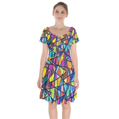 Pattern-13 Short Sleeve Bardot Dress by ArtworkByPatrick