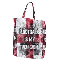 Football Is My Religion Giant Grocery Zipper Tote by Valentinaart