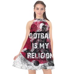 Football Is My Religion Halter Neckline Chiffon Dress  by Valentinaart