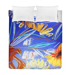 Ceramic Jur And Sunlowers Duvet Cover Double Side (full/ Double Size) by bestdesignintheworld