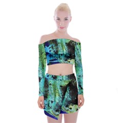 Blue Options 6 Off Shoulder Top With Mini Skirt Set by bestdesignintheworld